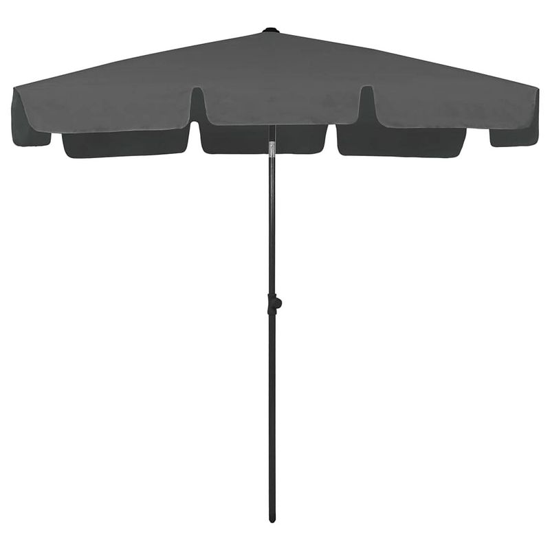 Foto van The living store strandparasol - polyester - 200 x 125 cm - kantelend - antraciet