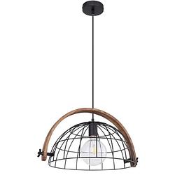 Foto van Industriële hanglamp netty - l:47cm - e27 - metaal - zwart