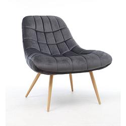 Foto van Maxxhome fauteuil loungestoel velvet - grijs