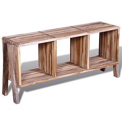 Foto van The living store tv-meubel vintage gerecycled teak - 110x30x50 cm - handgemaakt - 3 schappen