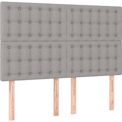 Foto van The living store boxspringbed - naam - bed - 193 x 147 x 118/128 cm - lichtgrijs