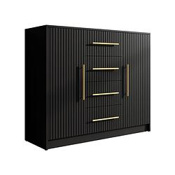 Foto van Meubella dressoir mint - mat zwart - 120 cm