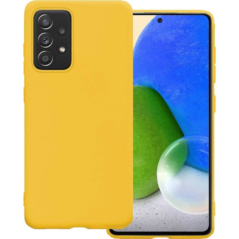 Foto van Basey samsung galaxy a72 hoesje siliconen hoes case cover samsung galaxy a72-geel