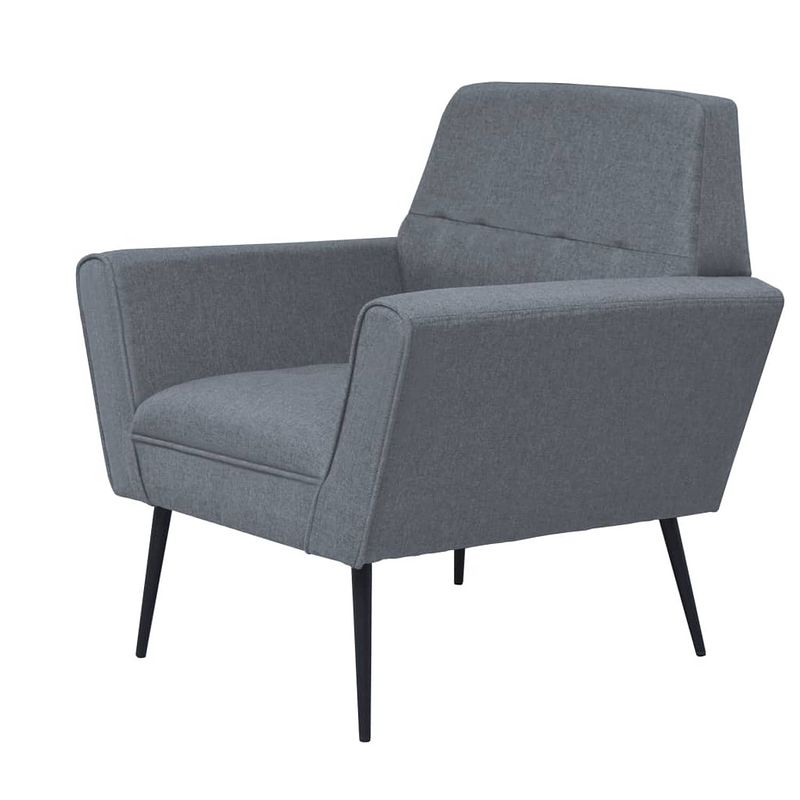 Foto van The living store fauteuil houten frame - lichtgrijs - 72 x 66 x 78 cm - polyester