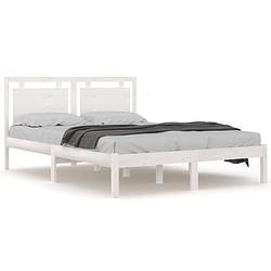 Foto van The living store bedframe - grenenhout - 180x200 cm - wit