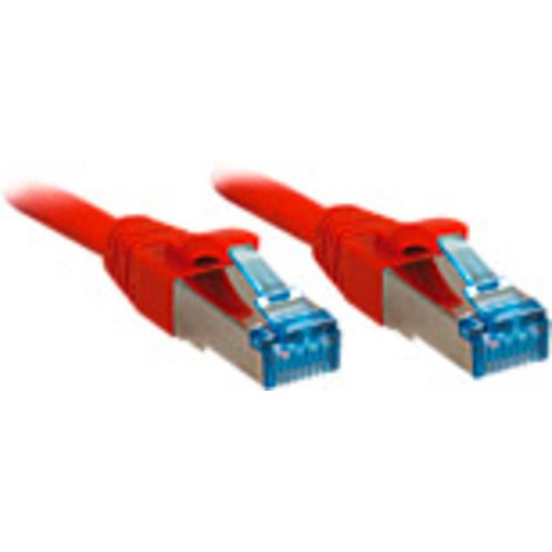 Foto van Lindy 47161 rj45 netwerkkabel, patchkabel cat 6a s/ftp 0.50 m rood 1 stuk(s)