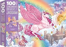 Foto van 100-piece children's sparkly jigsaw: unicorn kingdom - puzzel;puzzel (9781488935510)