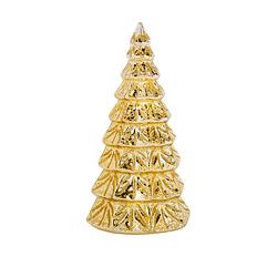 Foto van 1x stuks led kaarsen kerstboom kaars goud d9 x h15 cm - led kaarsen