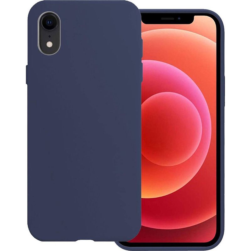 Foto van Basey apple iphone xr hoesje siliconen hoes case cover apple iphone xr-donkerblauw