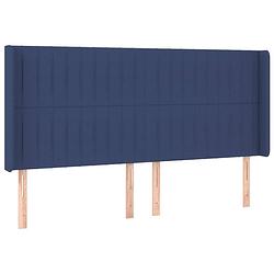 Foto van The living store hoofdbord - klassiek - blauw - 183 x 16 x 118/128 cm - duurzaam