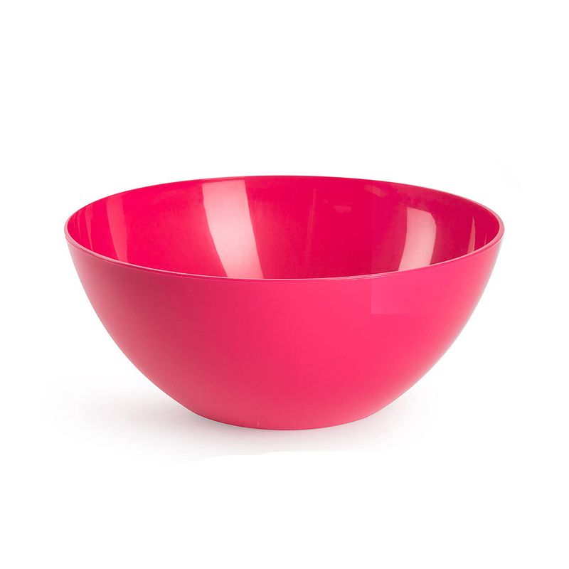 Foto van Plasticforte serveerschaal/saladeschaal - d20 x h8 cm - kunststof - fuchsia roze - serveerschalen