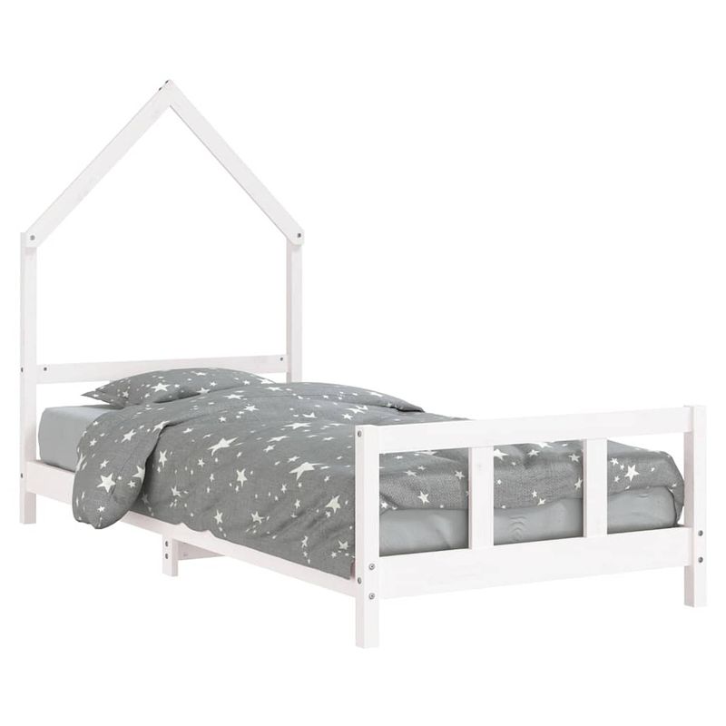 Foto van Vidaxl kinderbedframe 90x190 cm massief grenenhout wit