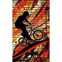 Foto van Dimex bicycle red vlies fotobehang 150x250cm 2-banen