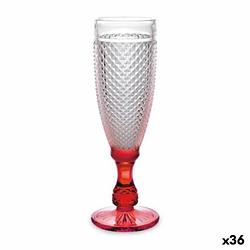 Foto van Champagneglas rood transparant glas 185 ml (36 stuks)