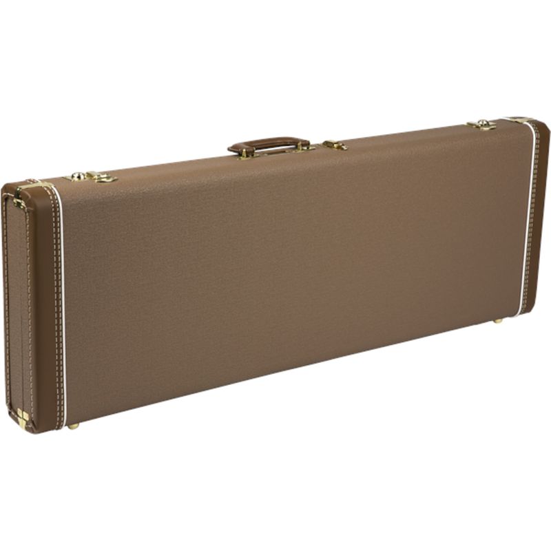 Foto van Fender g&g deluxe strat/tele hardshell case brown & gold plush koffer voor stratocaster en telecaster