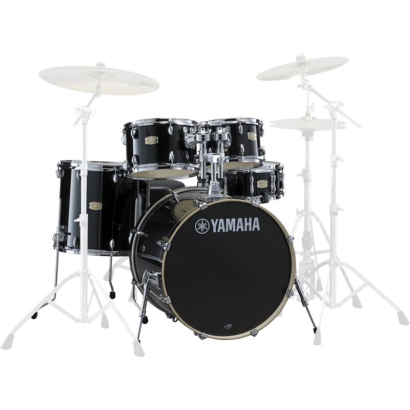 Foto van Yamaha jsbp0f5rbl stage custom birch shellset raven black