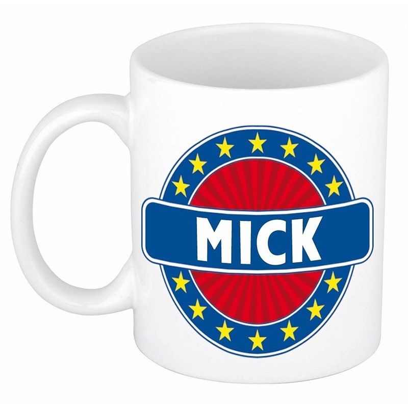 Foto van Mick naam koffie mok / beker 300 ml - namen mokken