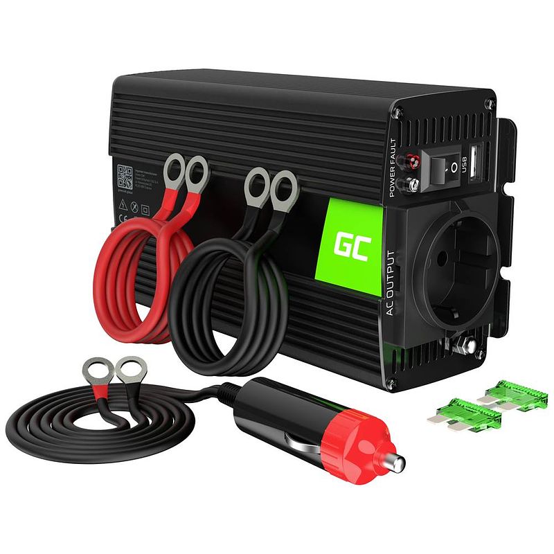 Foto van Green cell omvormer 12v / 230v 300w/600w mod. sinus -