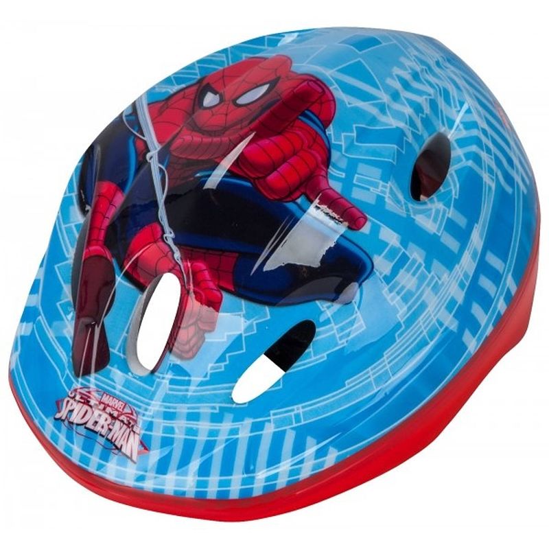 Foto van Dino kinderhelm spiderman 52-56 cm lichtblauw