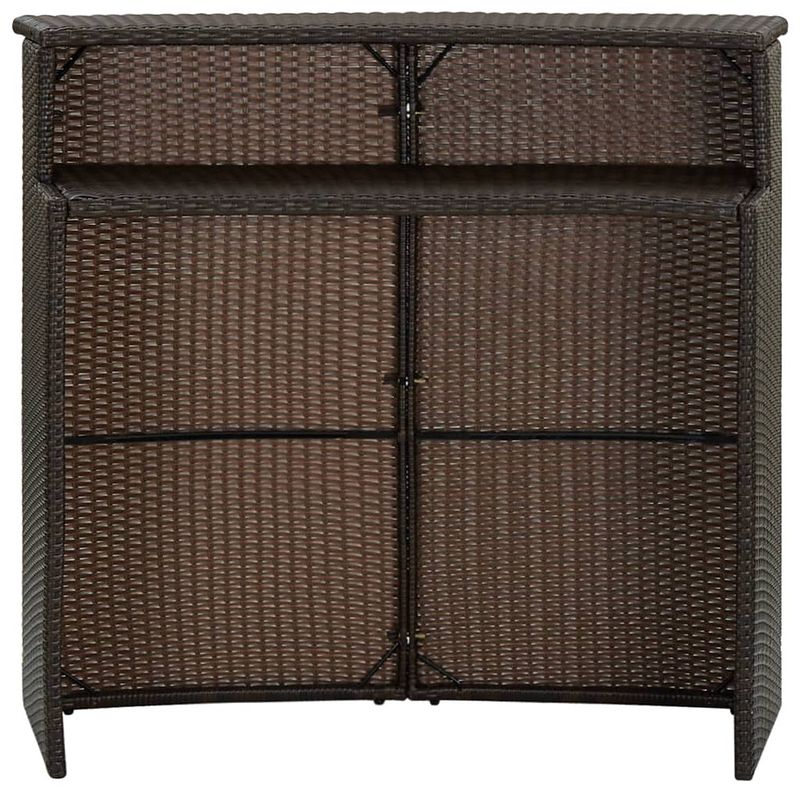 Foto van Infiori tuinbartafel 120x55x110 cm poly rattan bruin