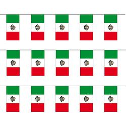 Foto van 3x stuks papieren feest slinger vlaggetjes mexico 4 meter - vlaggenlijnen