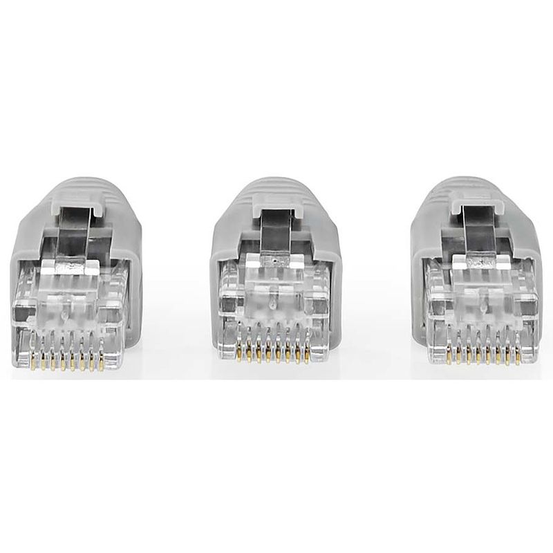 Foto van Nedis ccbw89360gy rj45-connector voor cat6 utp netwerkkabel (set van 10)