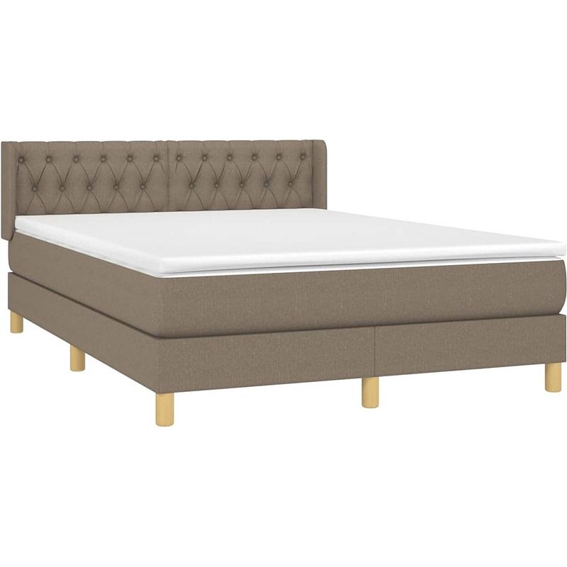 Foto van The living store boxspringbed - comfort - bed - 193 x 147 x 78/88 cm - taupe