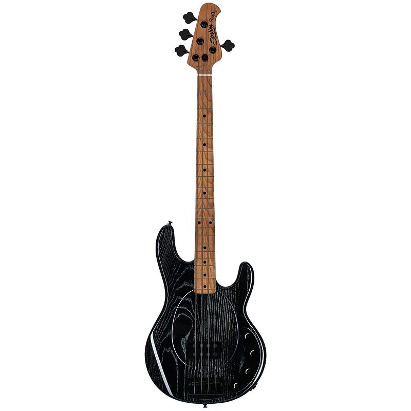 Foto van Sterling by music man stingray ray34 ash black elektrische basgitaar met gigbag