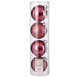 Foto van House of seasons kerstballen 10 cm glas roze 4 stuks