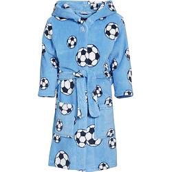 Foto van Playshoes badjas soccer junior fleece blauw maat 110/116