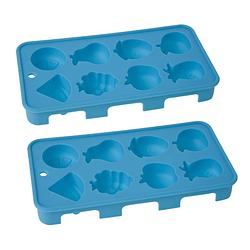 Foto van Set van 2x stuks ijsblokjes/ijsklontjes fruitvorm voor 8 blokjes - ijsblokjesvormen