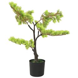 Foto van The living store cipres bonsai kunstplant - 60cm - gedetailleerde bladeren - realistische uitstraling