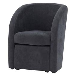 Foto van Ted fauteuil + poef soro antraciet grijs