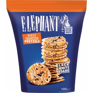 Foto van Elephant pretzels met zwartwitte sesam 180g bij jumbo