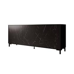 Foto van Meubella dressoir masimo - zwart mamer - 200 cm