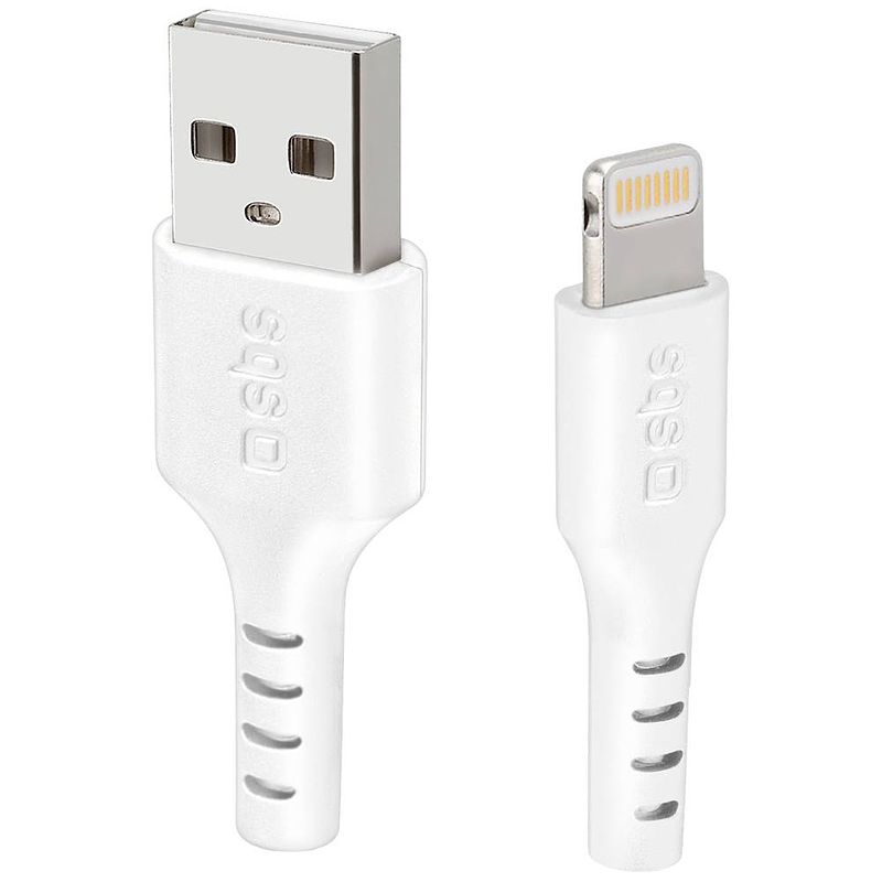 Foto van Sbs mobile usb-laadkabel apple lightning stekker, usb-a stekker 100 cm wit tecableusbip589w