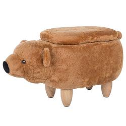 Foto van Beliani bear - hocker-bruin-polyester