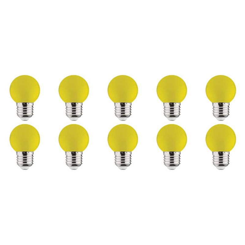 Foto van Led lamp 10 pack - romba - geel gekleurd - e27 fitting - 1w