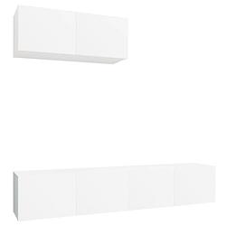 Foto van The living store klassieke tv-meubelset - 80 x 30 x 30 cm - wit