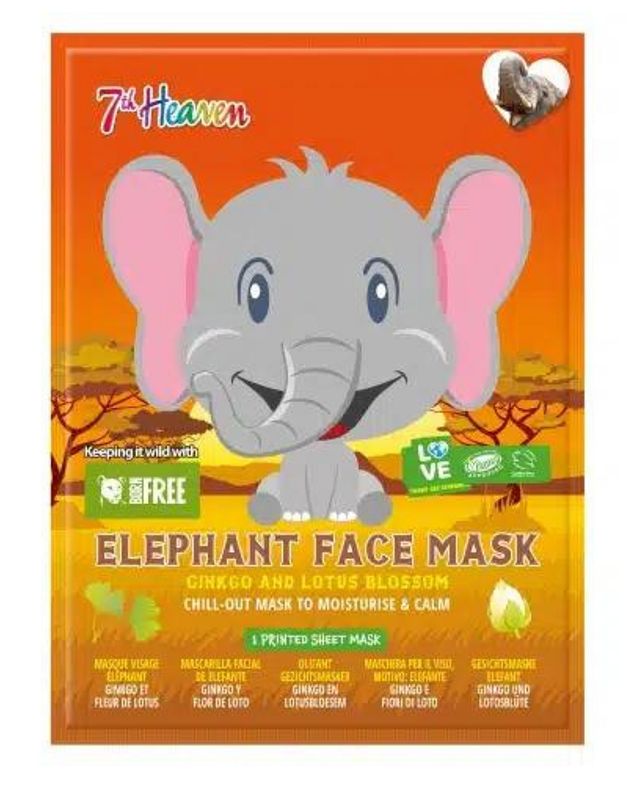 Foto van 7th heaven elephant face mask ginkgo & lotus blossom