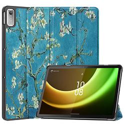 Foto van Basey lenovo tab p11 (2e gen) hoesje kunstleer hoes case cover lenovo tab p11 (2e gen)-bloesem