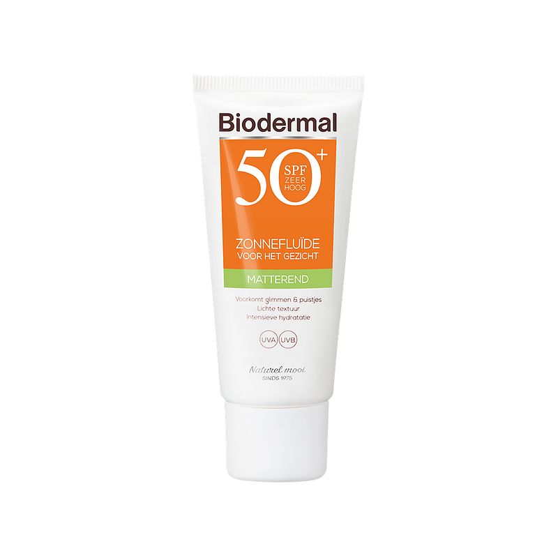 Foto van Biodermal zonnefluïde gezicht - matterend spf50+