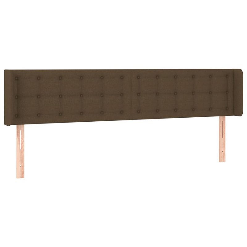 Foto van The living store hoofdbord - bedaccessoires - 203 x 16 x 78/88 cm - donkerbruin