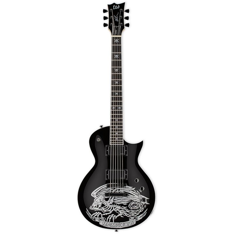 Foto van Esp ltd wa-warbird black willie adler signature elektrische gitaar met koffer