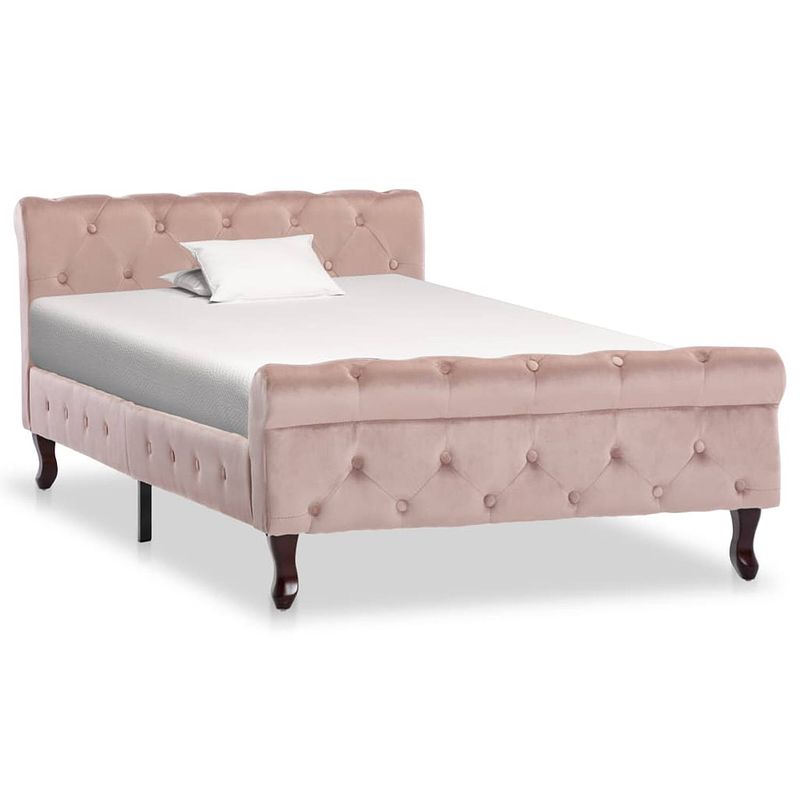 Foto van Vidaxl bedframe fluweel roze 100x200 cm