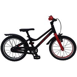 Foto van Volare jongensfiets blaster 16 inch 25,4 cm jongens terugtraprem zwart/rood