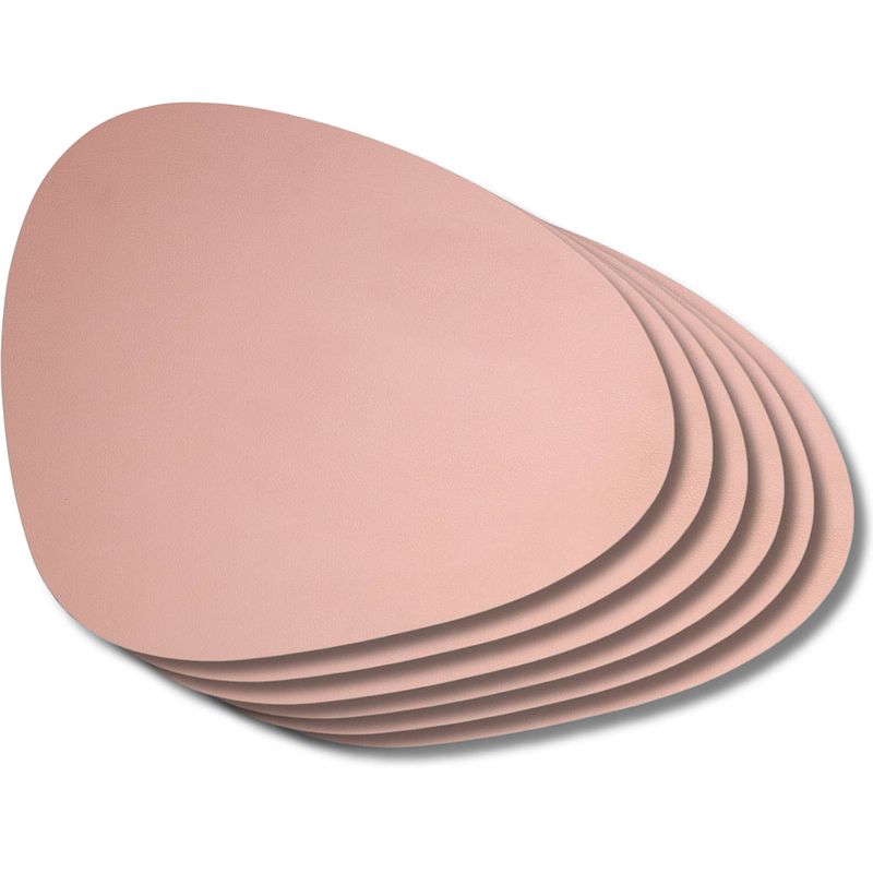 Foto van Jay hill placemats leer - grijs / roze - organic - dubbelzijdig - 44 x 37 cm - 6 stuks