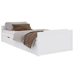 Foto van Vidaxl bedframe met lades massief grenenhout wit 90x200 cm