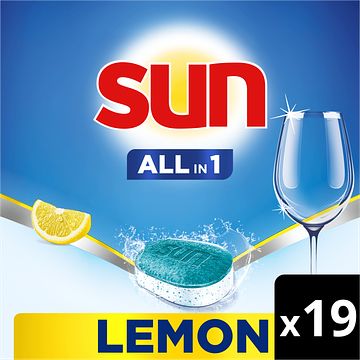 Foto van Sun allin 1 vaatwastabletten citroen 19 tabletten aanbieding bij jumbo | 2+3 gratis