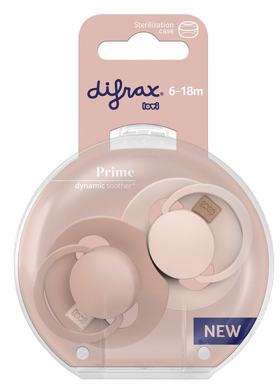 Foto van Difrax lovi prime pacifier 6-18 months - nude/blush